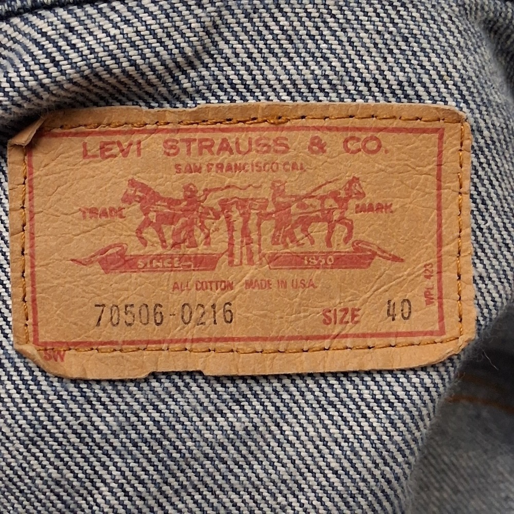 Vintage 1985 Levis Type 3 Denim Trucker Jacket Size 40 70506 0216 Made in USA - Picture 7 of 13